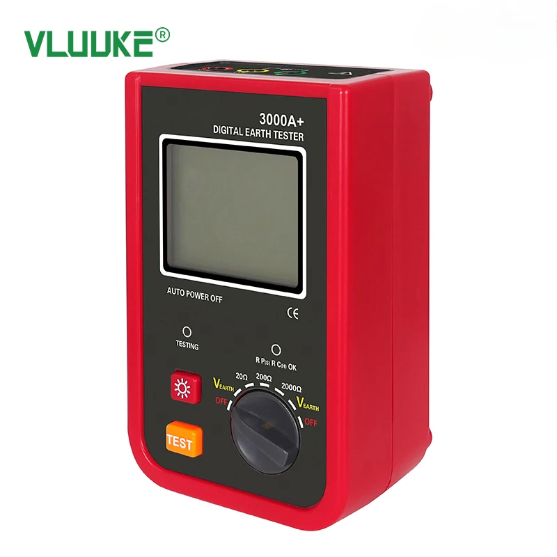 VLUUKE VKCR3000A+ High Precision Digital Grounding Resistance Tester With Digital Only Display 0.2 Accuracy Class