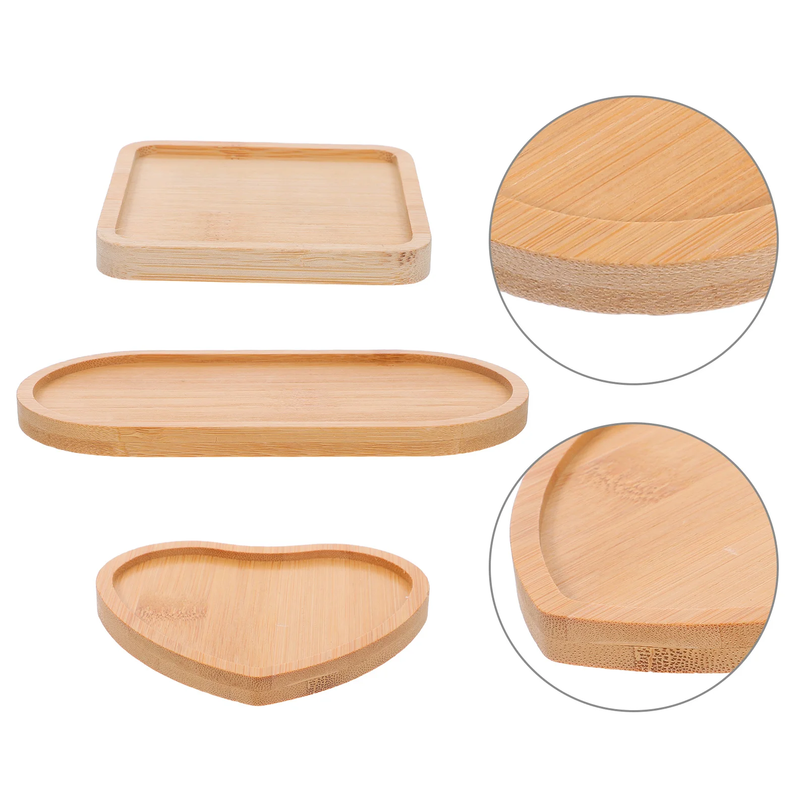 

3Pcs Mosaic Bamboo Coasters Blank Base for Crafting DIY Supplies Plants Saucer Cups Coaster Tray Art Plate Home Decor