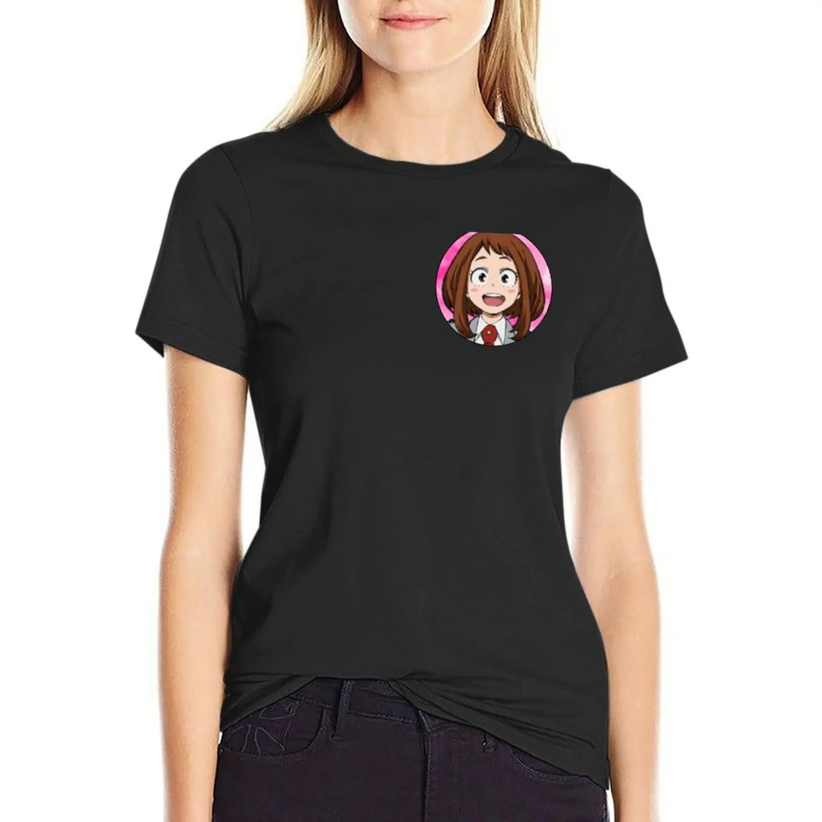 

Uraraka Icon (white) T-Shirt customizeds cute clothes animal prinfor t shirt Women