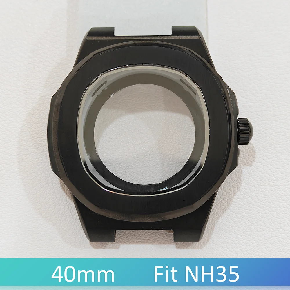 Per NH35 Custodia 40mm Accessori per orologi Acciaio inossidabile 316L Fondo trasparente Shell Cinturino intercambiabile Vetro zaffiro
