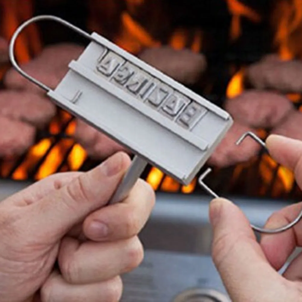 Bbq Branding Iron with 55 Removable Letters Brand Your Steaks Burgers with Names Jokes Events Grilling Tool Barbecue Accessories
