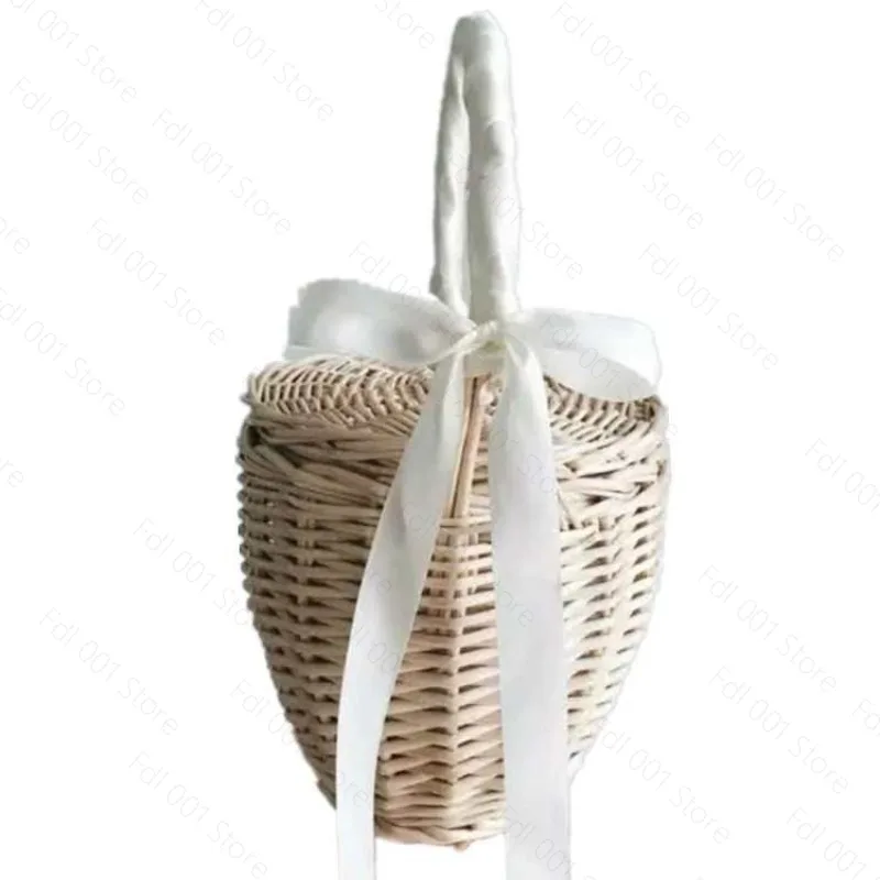 Onion Wicker Picnic Basket Shopping Collapsible Storage Bins Double Folding Flower