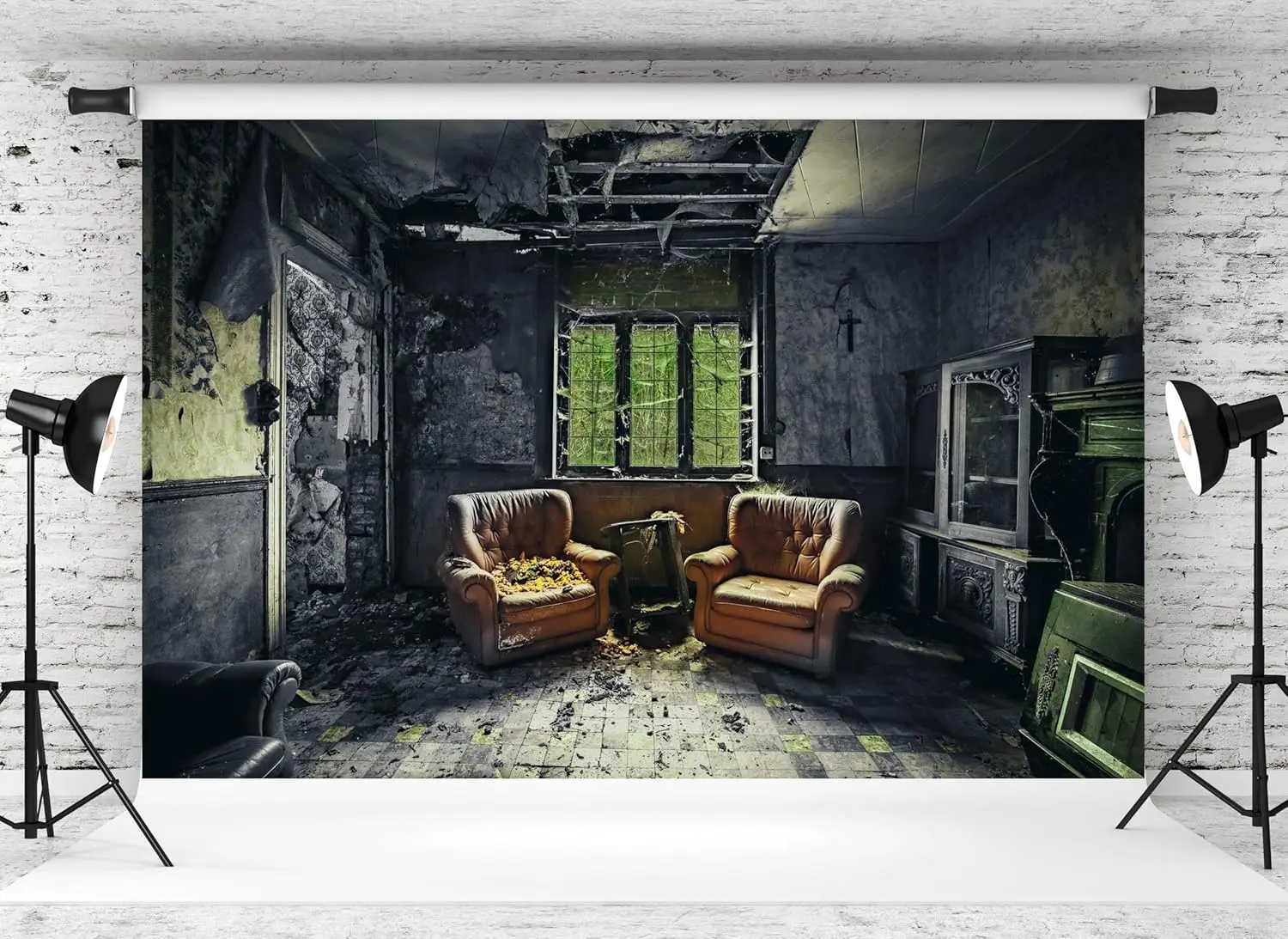 Decorative Grunge Abandoned Room Tapestry Wall Hanging Gothic Industrial Decay Rustic Vintage Mansion Art Home Decor Print
