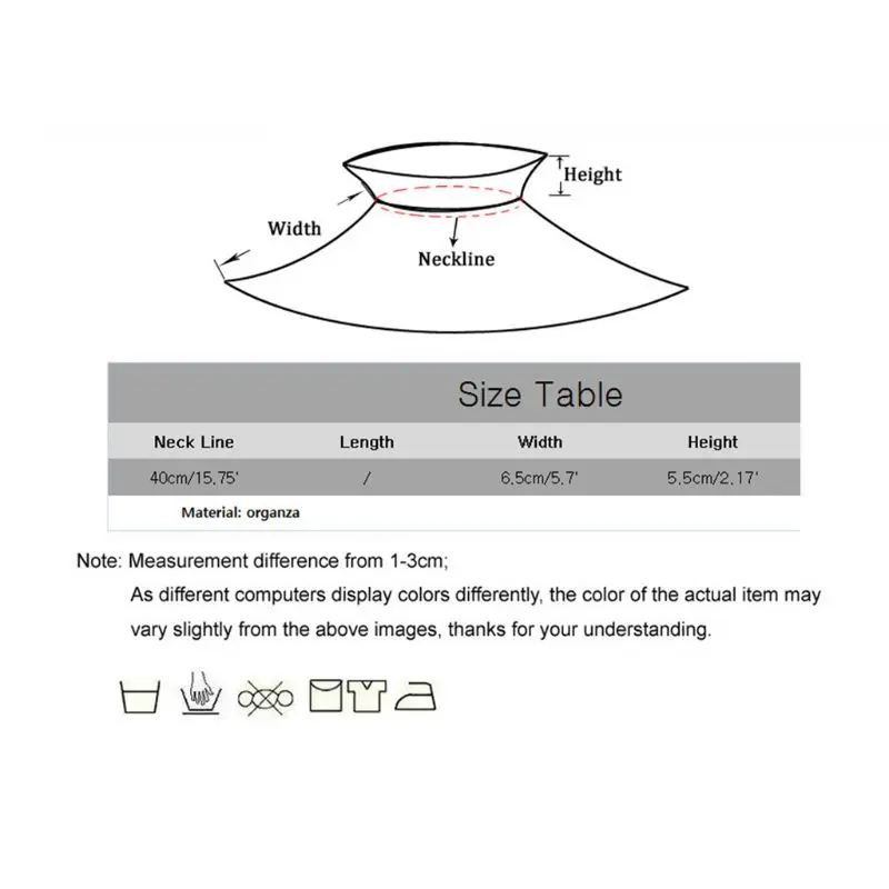 Victoriaanse Vintage Organza Agaric Ruches Stand Fake Kraag Cosplay Neck Ruff T8NB