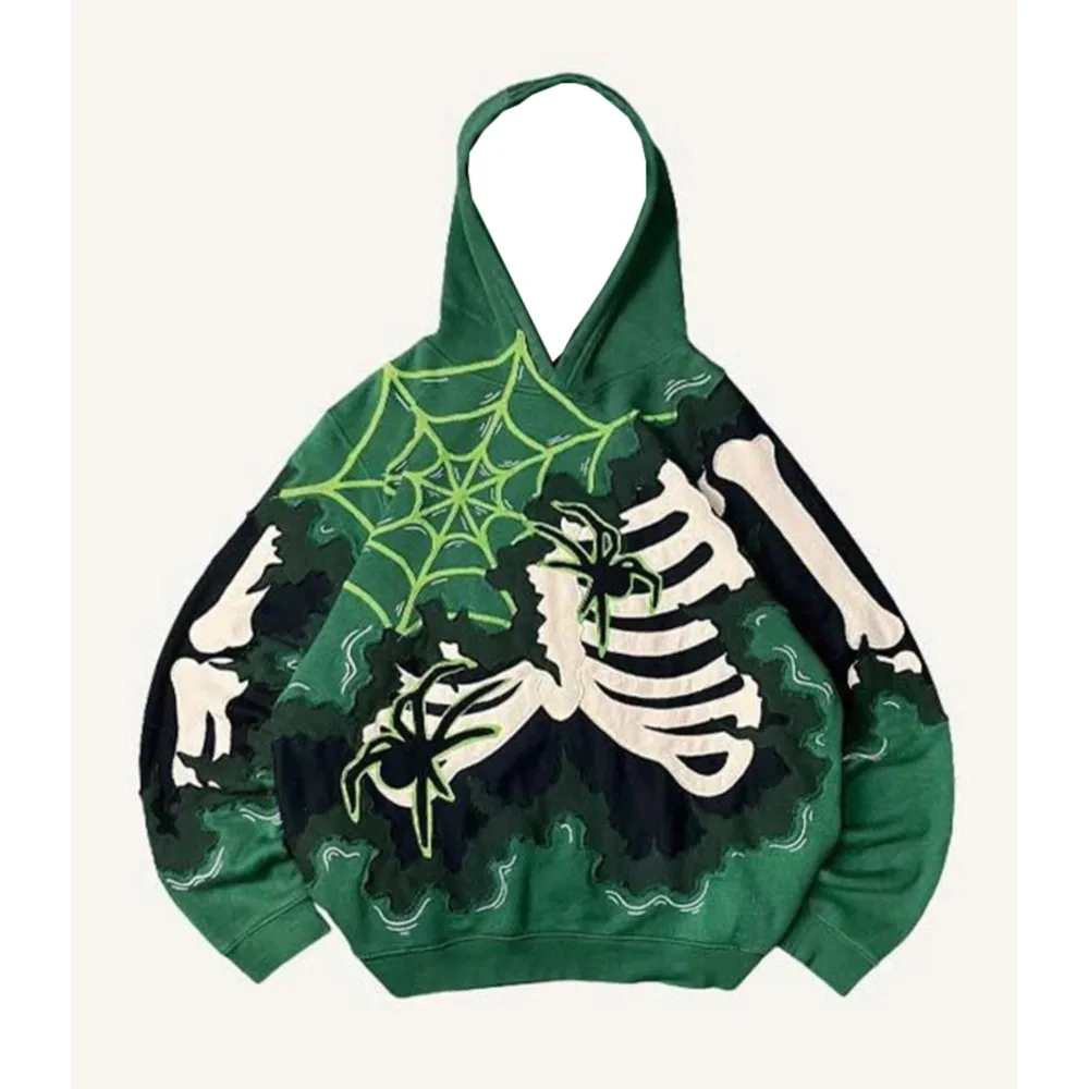 Neuheit Herbst/Winter 2026: Amerikanischer Hip-Hop-Stil 3D-Skelett-Print Hochwertiger Hoodie Perfekt für den Alltag – Detail 5