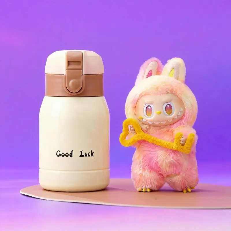 POP MART THE MONSTERS Serie Forward High Energy, Botella Térmica Multiusos con Diseño de LABUBU, para Café, Té, Agua, Jugo