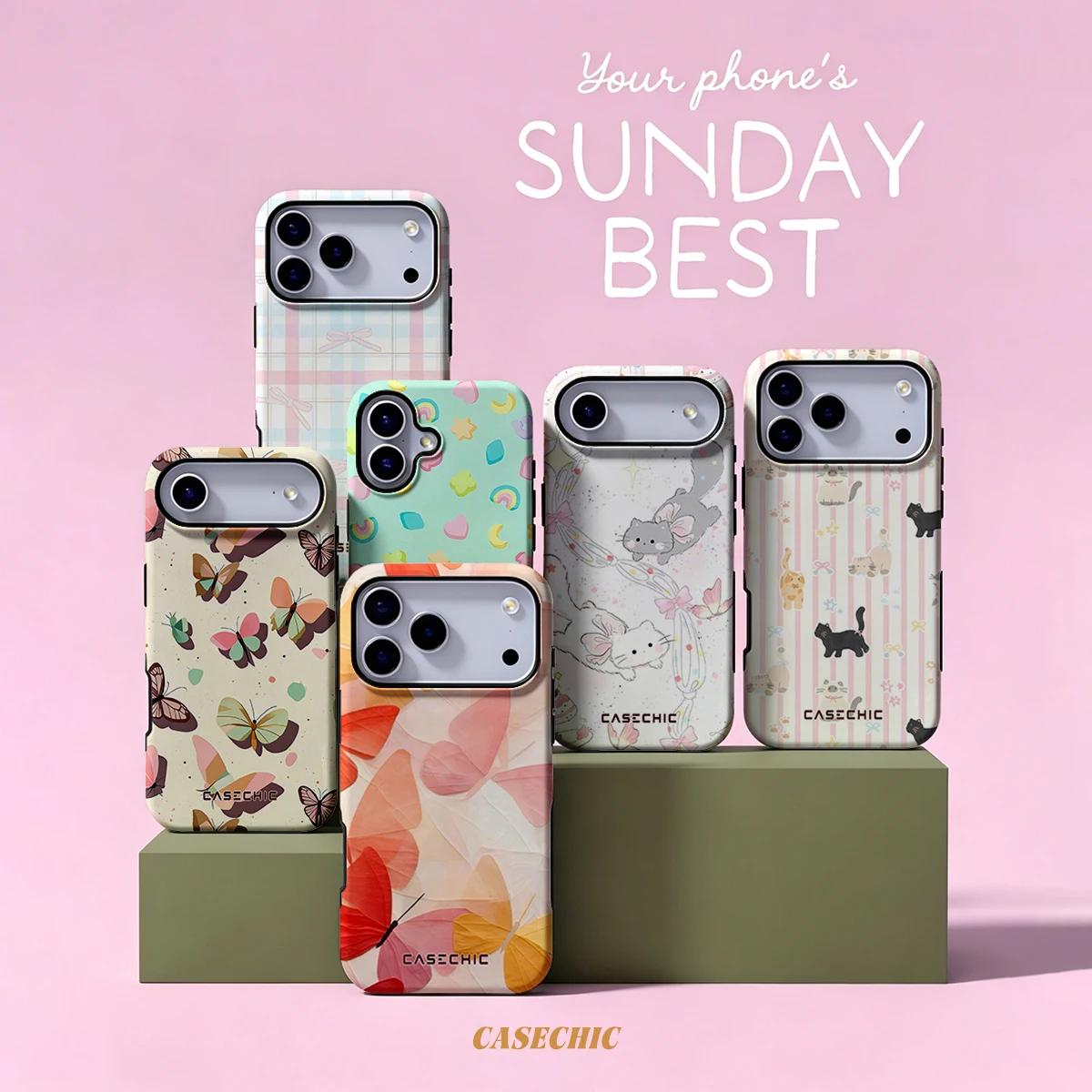 Pastel Butterfly Art For Samsung Galaxy S26 S25 S24 A56 A36 Phone Case Double-Layer Protection Cover for Women Girl CaseChic