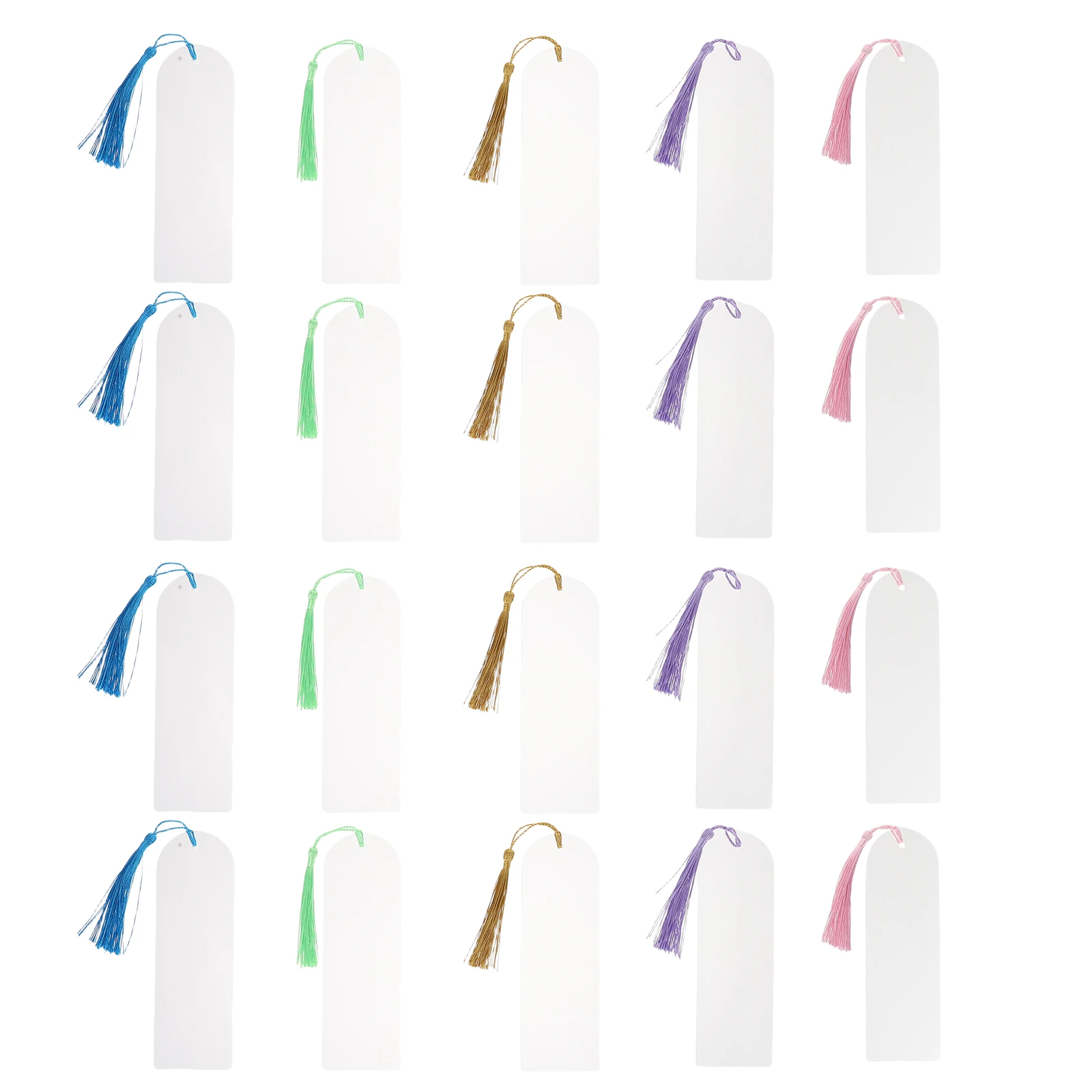 

20 set Transparent Blank Bookmarks Clear Acrylic Bookmark Blanks For Diy Crafting Tassels Page Markers Kit Supplies Students