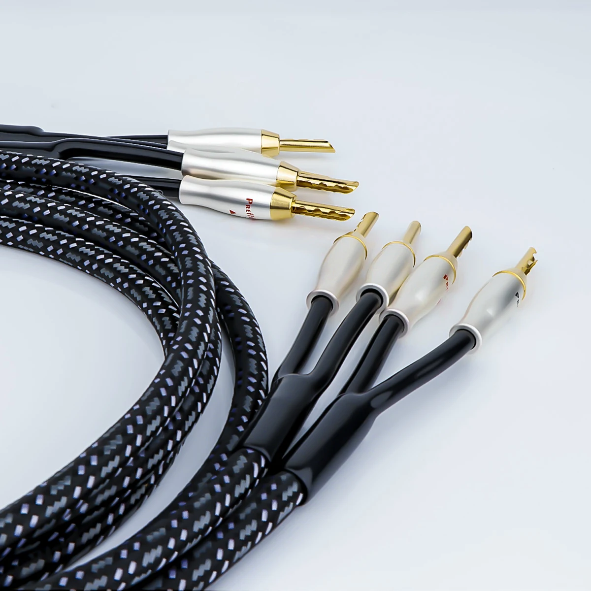 Pairhifi 14guage bfa Bananen stecker Lautsprecher kabel hifi occ versilberte Lautsprecher kabel mit Bananen steckern für HiFi-System verstärker – Detail 16