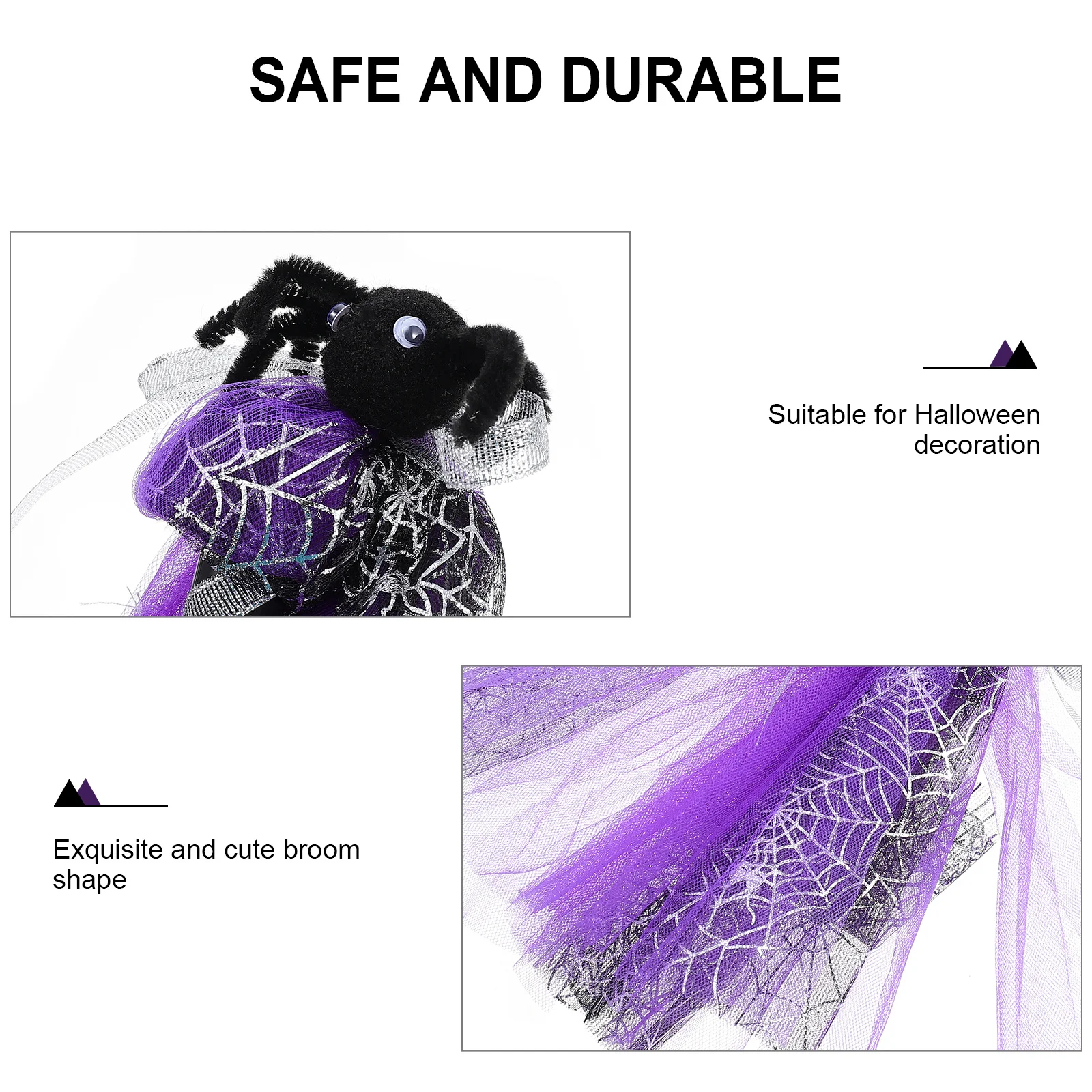 Balai d'halloween Durable, 1 pièce, accessoire de sorcière pour fête costumée, décorations d'halloween, arrière-plan de scène et hanté