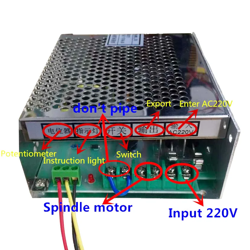 공랭식 0.3kw 0.5kw 스핀들 (전원 공급 장치 포함) 52mm 클램프 ER11 척 300w 500w 스핀들 모터 속도 조절기 (CNC 밀링용)