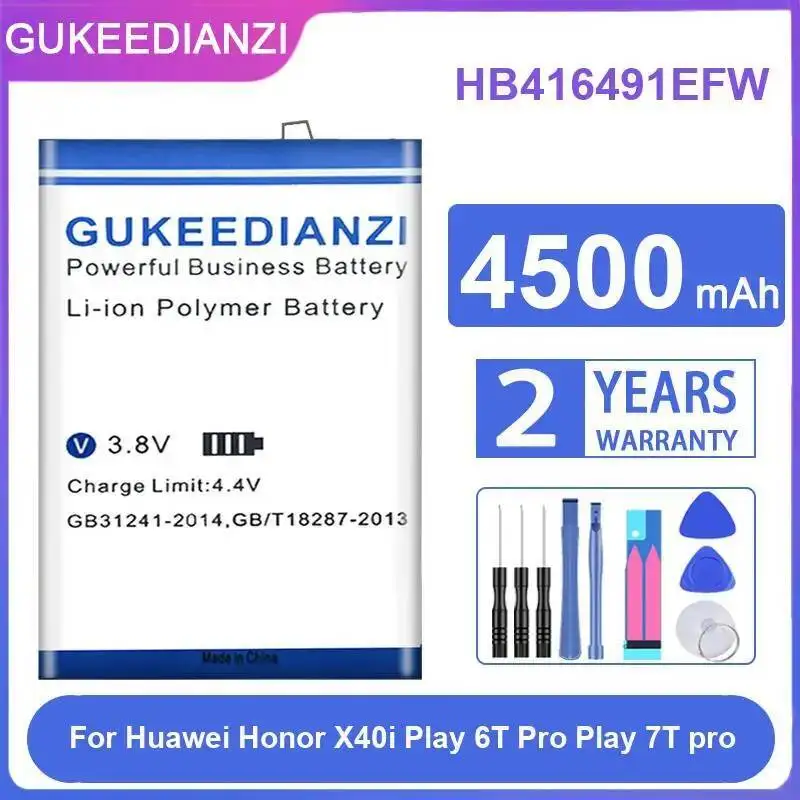 

HB416491EFW Экологически чистый аккумулятор мобильного телефона для Huawei Honor X40i Play 6T Pro 7T 4500 мАч