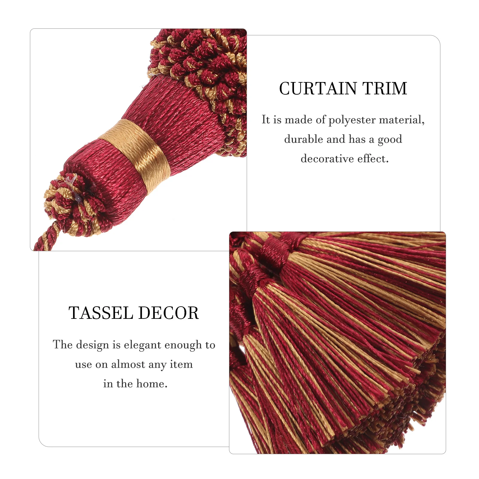 

2pcs Long Polyester Tassel Decorative Curtain Trim Decor Craft Keychain Tassels Bulk Pendant For Roller Shades Lamp