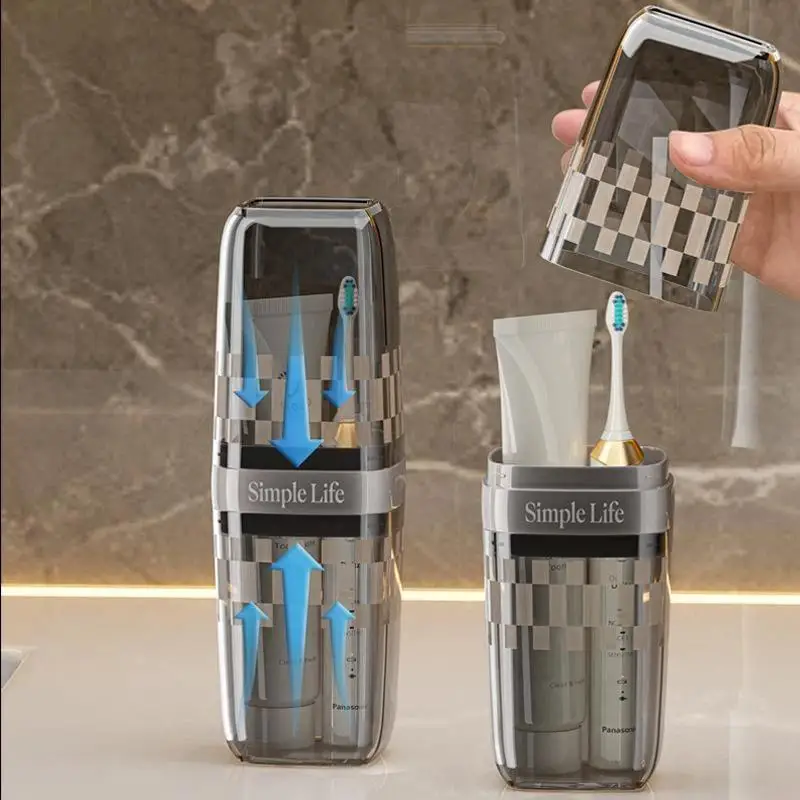 Slim Design Transparent Toothbrush Toothpaste Storage Case 1Pcs Portable Dustproof Holder for Travel Commute Use