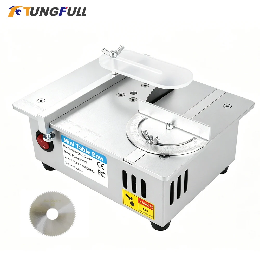 TUNGFULL Mini Table Saw Desktop Electric Saw Multi-Functional Woodworking DIY Cutter for Home Crafts and Model Making