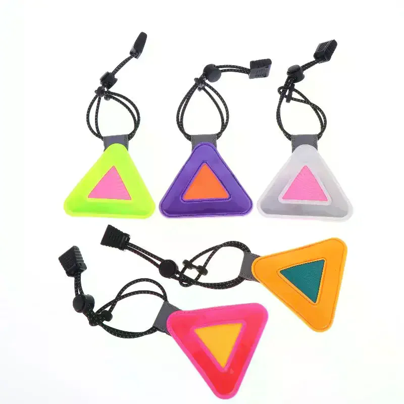 Portable Bike Triangle Reflective Signs Safety Warning Pendant Night Riding Reflective Patch Multi Functional Reflective Label