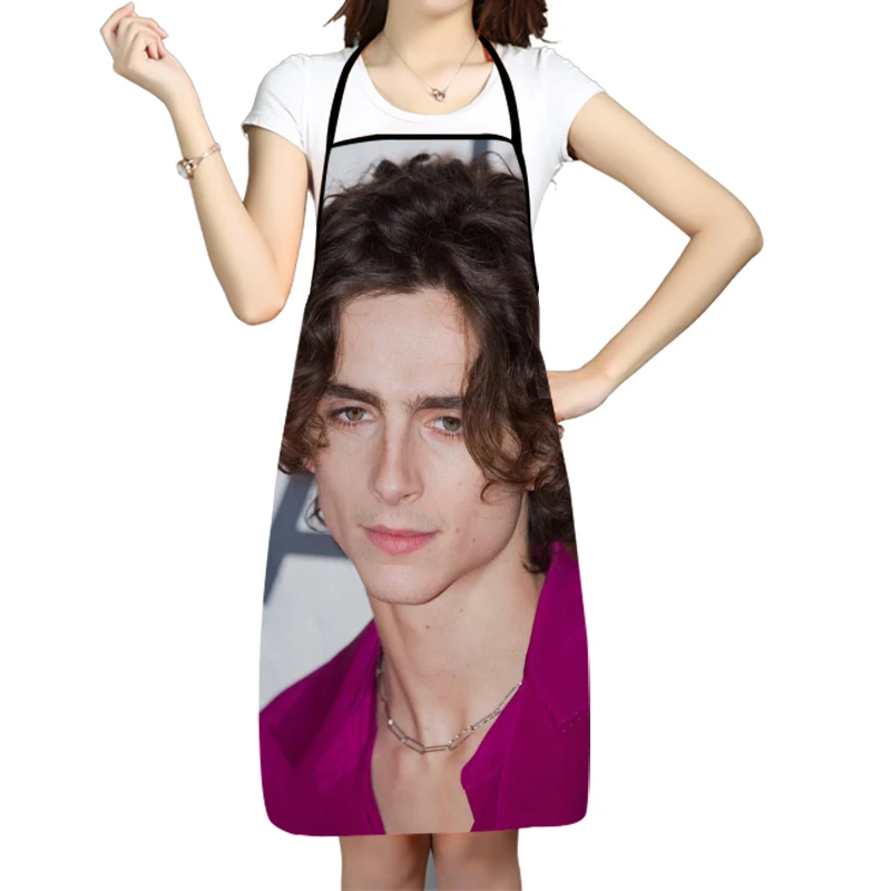 Timothee Chalamet Kitchen Cooking Baking Aprons Home Cleaning 50x75 68x95 Oxford Fabric For Women Man Home Delantal Cocina 0506