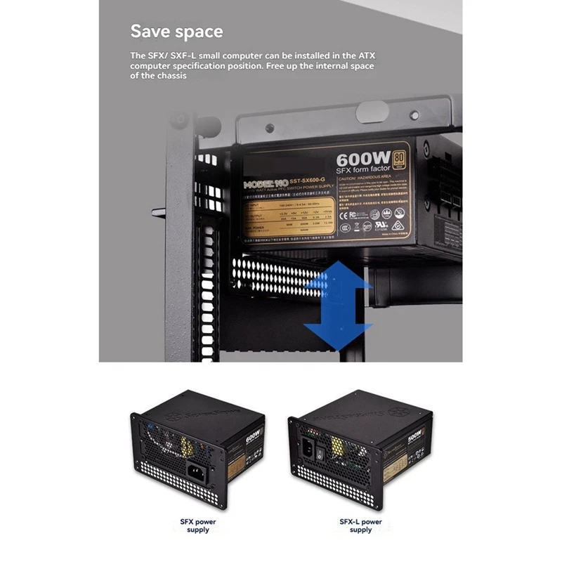 SFX to ATX Power Supply Adapter Bracket for ATX Mini-ITX Chassis New Arrivals in Stock