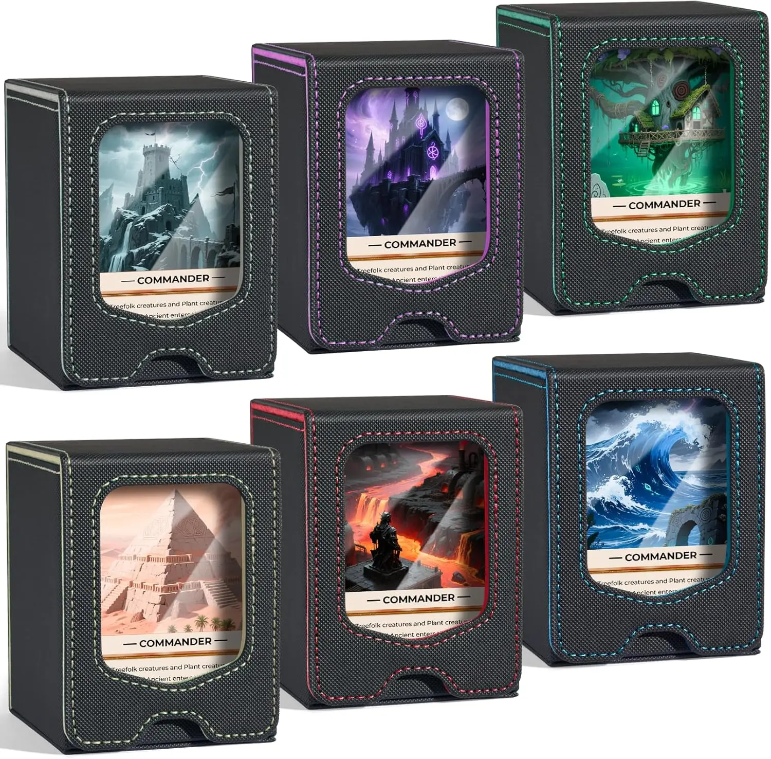 

Набор из 6 магнитных коробок для карт MTG Commander, вмещает 100 карт с двойными защитными чехлами, прочное хранилище для коллекционных карт