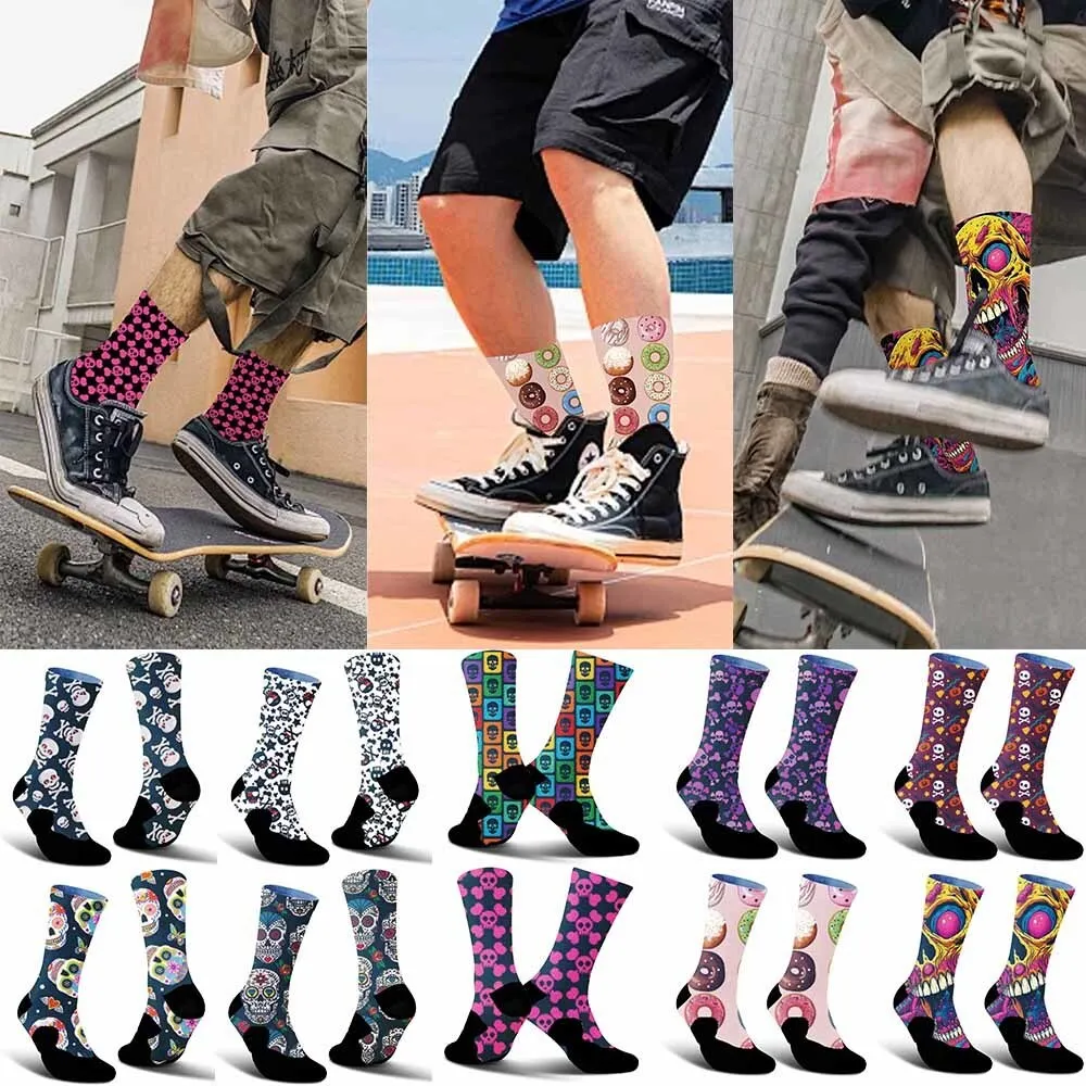 

Спортивные велосипедные носки с вкусным пончиком и разнообразными модными узорами на выбор, впитывающие пот, унисекс.