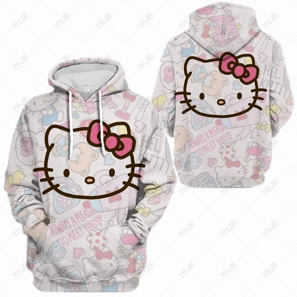 

New Women's HelloKitty Cute Kitty Sweatshirt, Printed Couple Hoodie, Harajuku jacket, Spring and Autumn Fashion