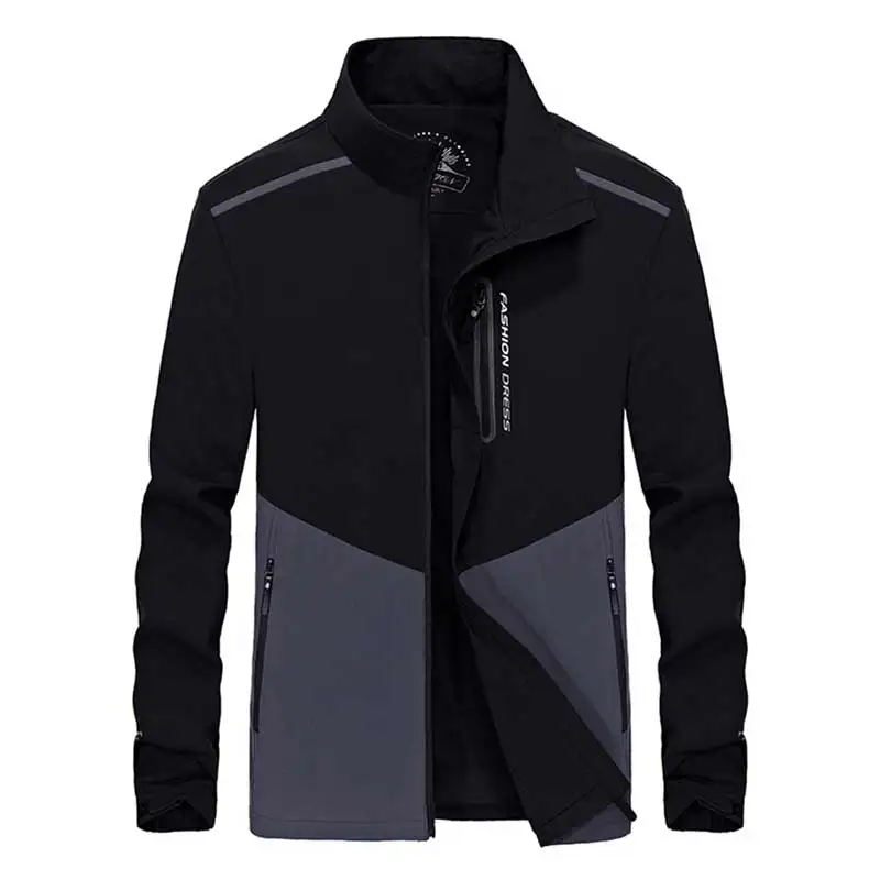 Spring Autumn Jacket Men Thin Loose Casual Stand Up Collar Jacket Men Breathable Waterproof Jacket For Men Classics Coat Male