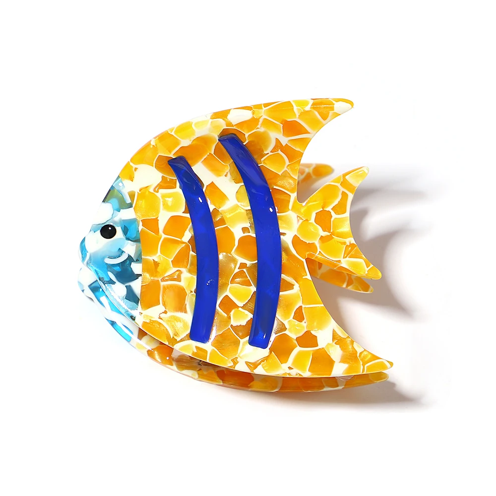 

Acetate Yellow Tropical Fish Crab Hair Claw For Women Funny No Slip Shark Clip Marine Animal Barrettes Accessories Tool