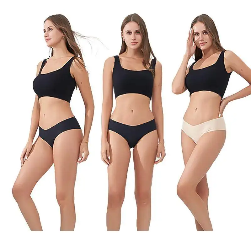 

Женские трусики с низкой посадкой из ледяного шелка, дышащие, комфортные, сексуальные, короткие шорты-трусы