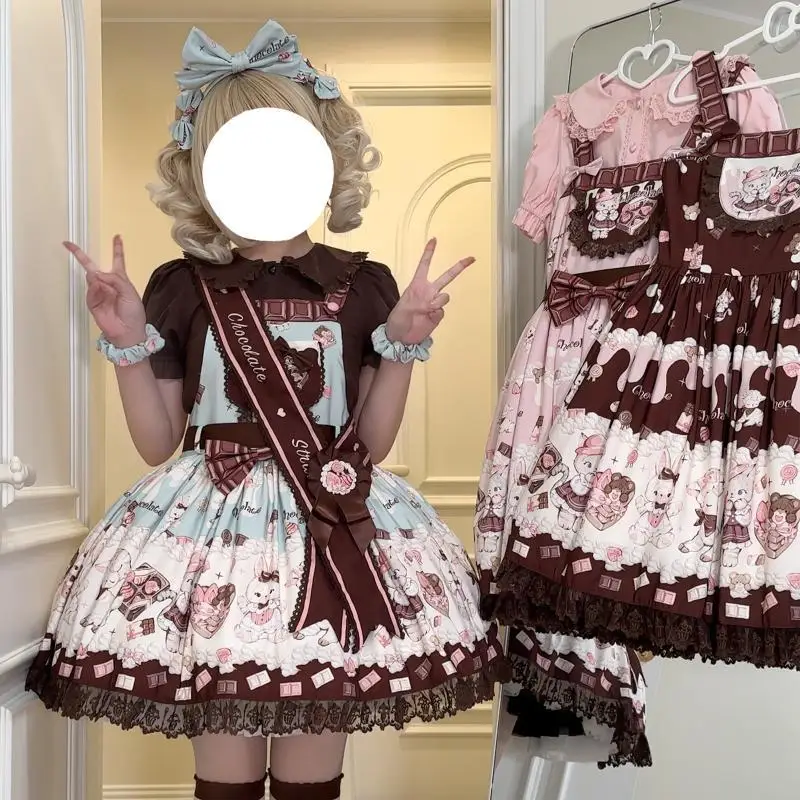 

SOIOMES Spot Heartbeat Meow Clever Original Twilight Heartbeat Strap JSK Cute Lolita Thick Clever Dress