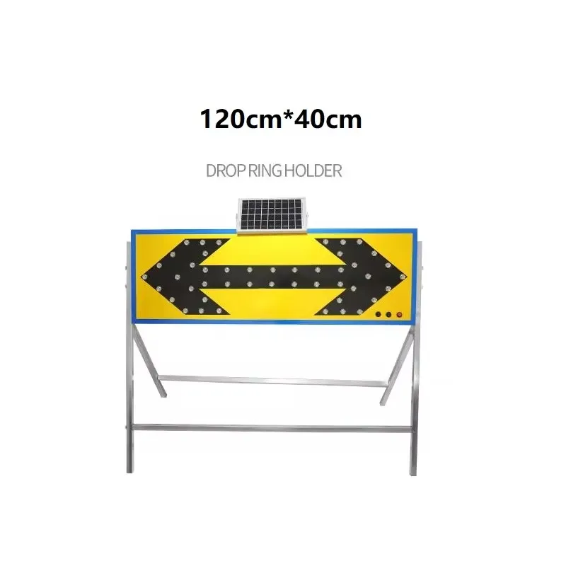 Solar Energy Standing Road Traffic Front Construction Arrow Guide Sign LED One Shift Two Way Switch Indicator Traffic Signs