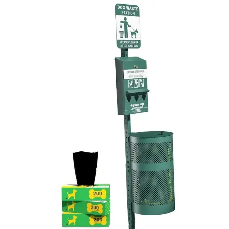 

Waste Station Outdoor Backyard Park Pet Poop Trash Garbage Can Bin Septic Composter Container Animal Bag Dispenser