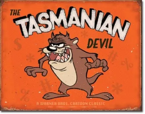 Tasmanischer Teufel Cartoon Verwittertes Retro Wanddekor Metall Blechschild