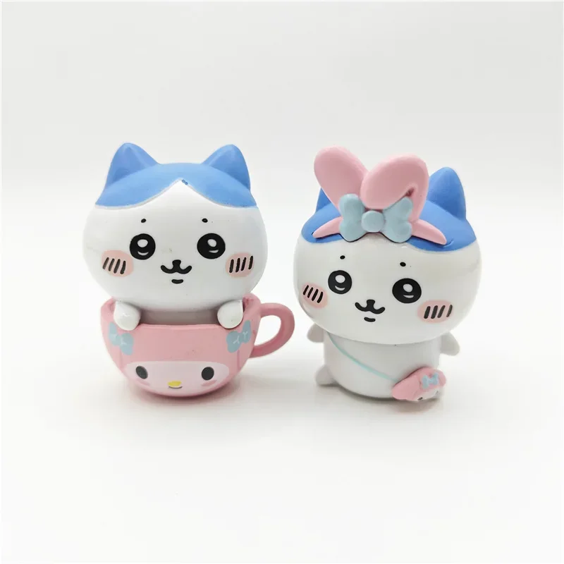 تشيكاوا كوس هيلوكيتي ميلودي فنجان شاي سلسلة عروسة كارتون أنيمي Hachiware Usagi Gashapon الغذاء لعبة نموذج لجسم ديكور صغير #4