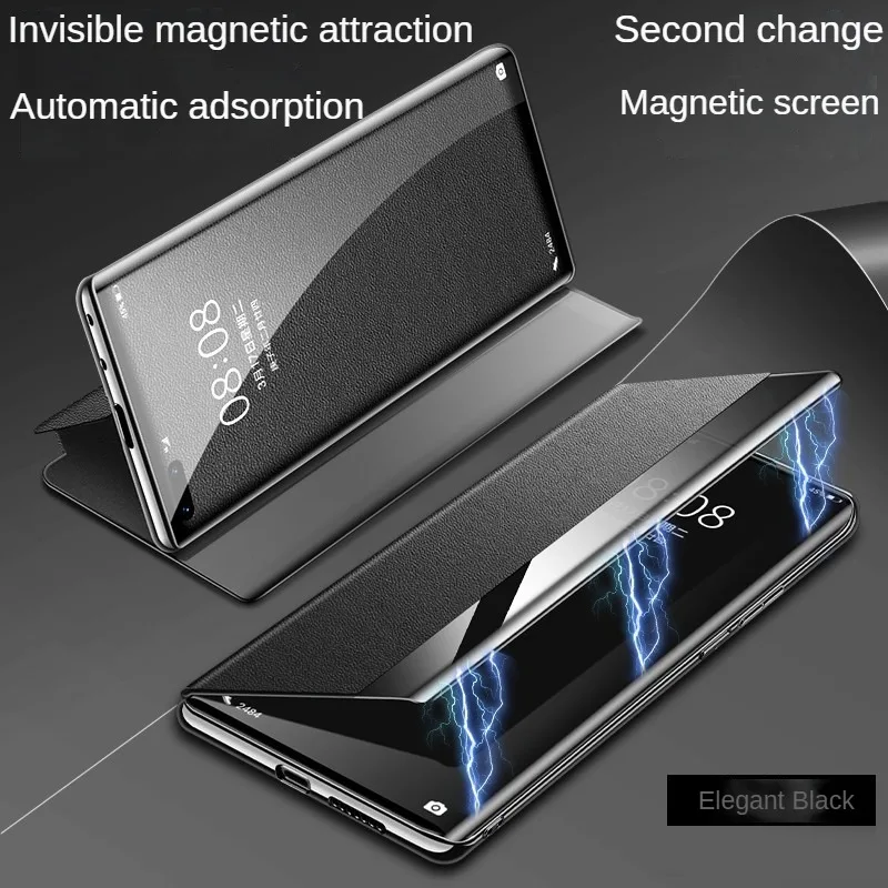 Luxury Genuine Leather for Huawei P60 Pro Case Flip Magnetic for Huawei P60 Art All-inclusive Drop-resistant Protective Cover