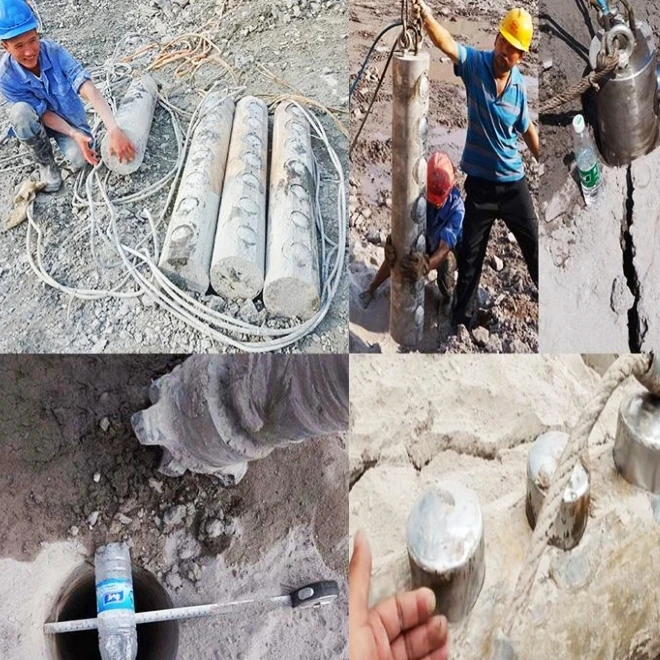 Electric Type Piston Hydraulic Rock Light Splitting Rods Stone Splitters for Mining
