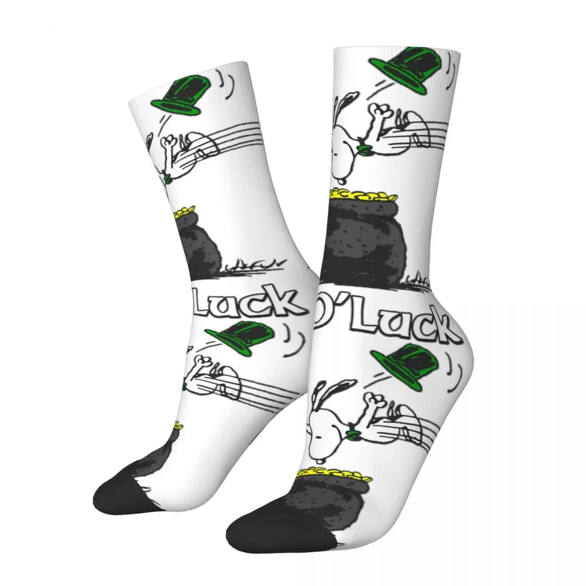 Sweat Absorbing Crew Socks para homens e mulheres, colorido, amendoim, Papai Noel, inverno, quente, Woodstock, O'Luck