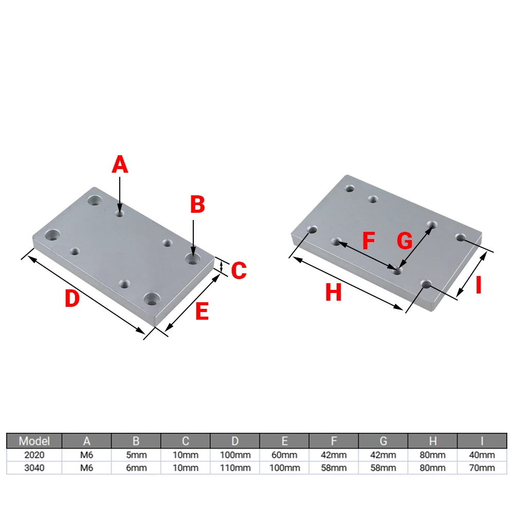 2020 3030 4040 Swivel Caster Mouting Plate Aluminum Alloy Profile End Connection Plate for 20/30/40/ Series Aluminum Profiles