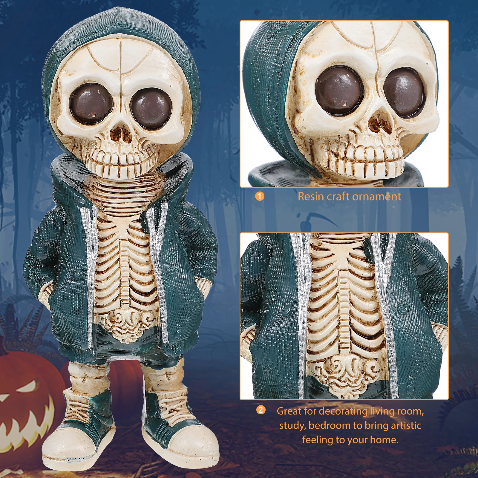 Scheletri di figurine a forma di osso Simulazione di Halloween Soldato Scultura Ornamenti Decorazioni per interni