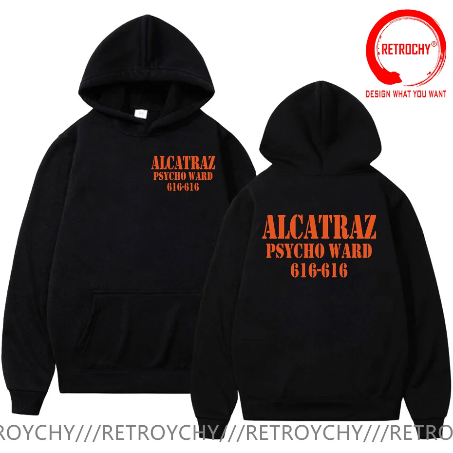 Alcatraz Psycho Ward 616 616 Halloween Graphic Hoodie A Clockwork Orange Hoodies Woman Man Full-length Novelty Pullover Camiseta