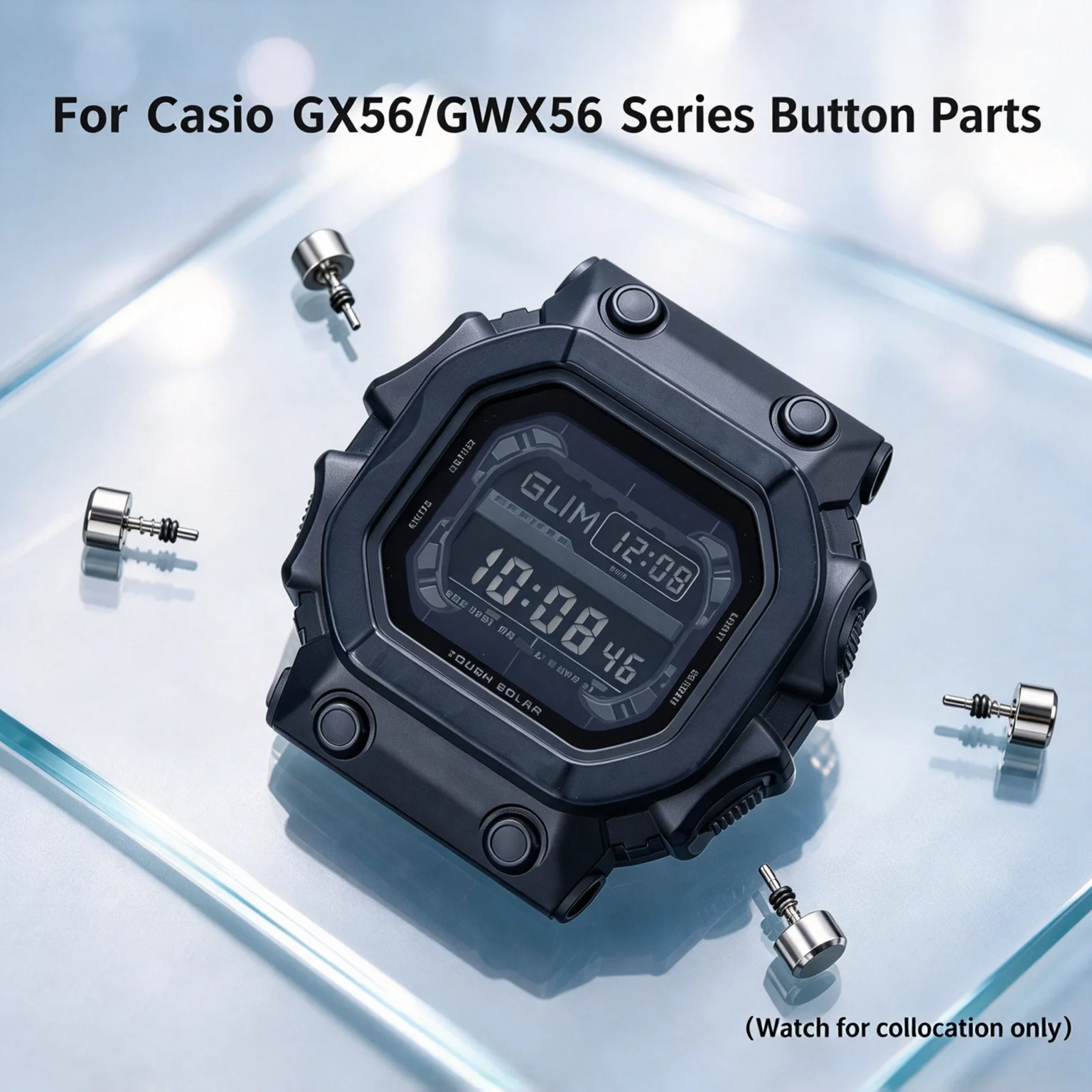 For Casio GX56 GXW56 Watch Button Parts Stainless Steel Replacement Pushers Repair Accessories G-Shock GX-56BB GXW-56 Buttons