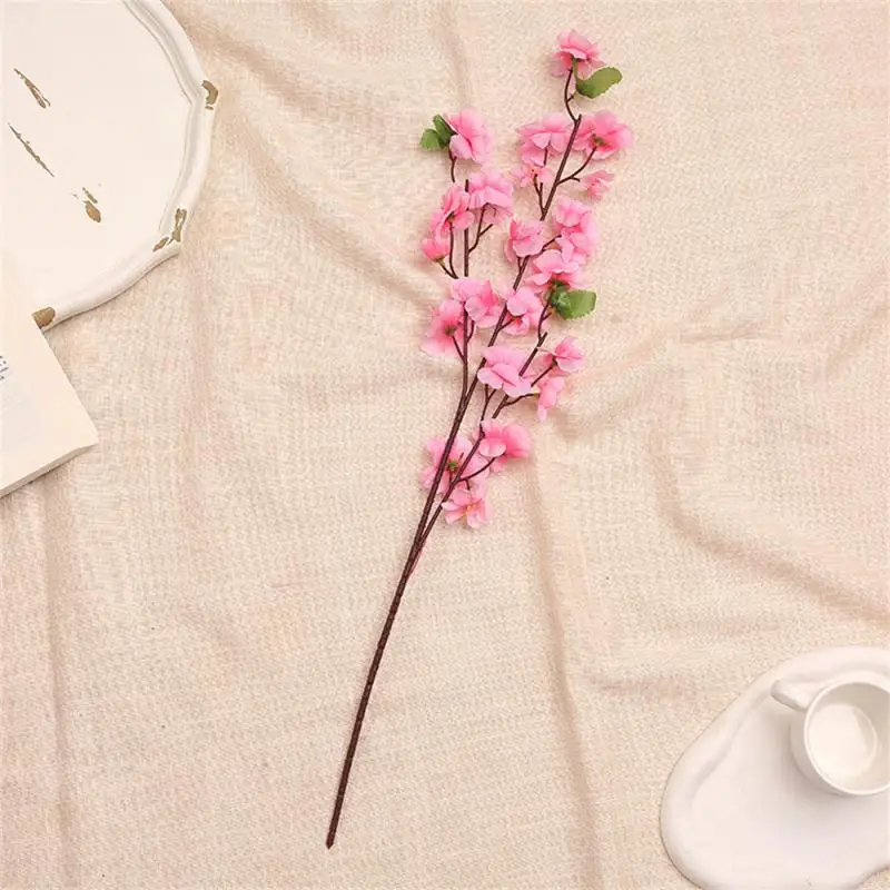 Artificial Flower Silk Peach Blossom Branch Cherry Room Home Christmas Decoration Plum Blossom Wedding Accessories