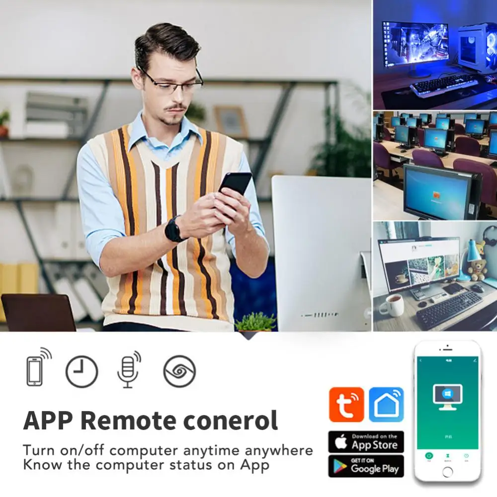 Wi-Fi,リモコン,タイマー,Googleで動作するコンピューター電源スイッチ