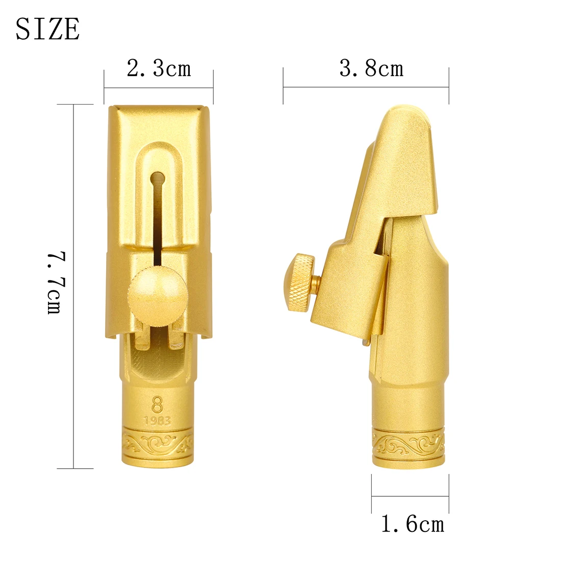 قطعة فم سوبرانو ساكسفون مطلية بالذهب قطعة فم ساكس نحاسية مقاس 5 6 7 8 قطع غيار وملحقات أدوات النفخ الخشبية #4
