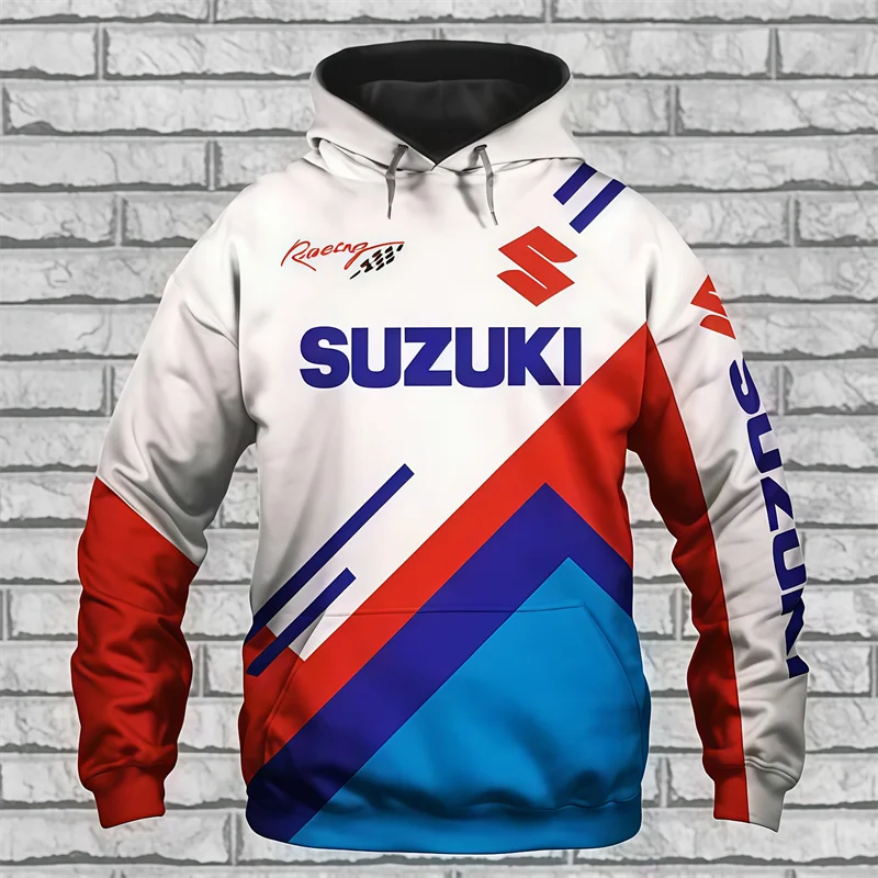 

Suzuki brand men's sweatshirt long sleeve 3Dprinting outdoor motorcycle racing enthusiasts casual fashion sports warm hooded top