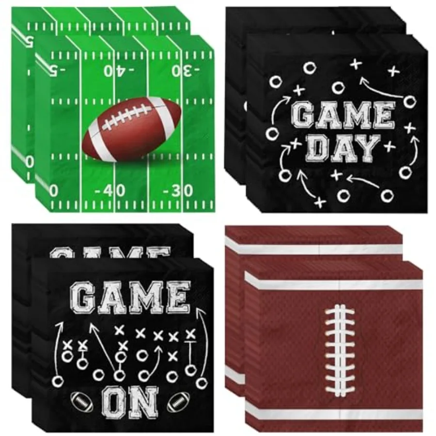 

75Pcs Fall pkins - Fall Party Decorations Touchdown Paper pkins Fall Game Day Table Decoration for Sports Game Day Birthday Par