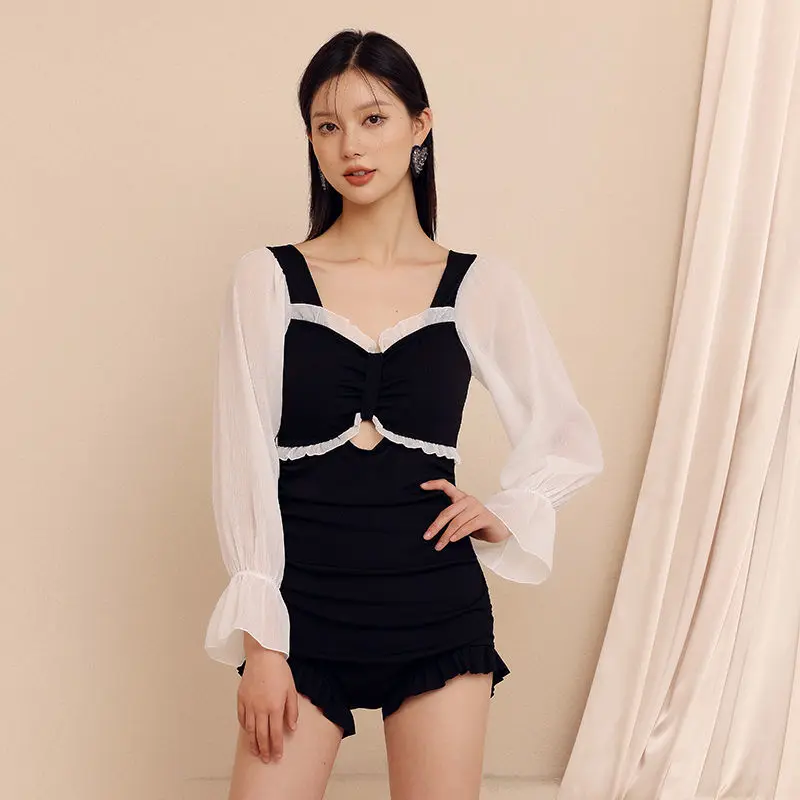 Abdeckung-up Frauen Sommer Elegante Beliebte Trendy Alle-spiel Sexy Junge Ins Urlaub Koreanischen Stil Patchwork College Schöne neue Teenager