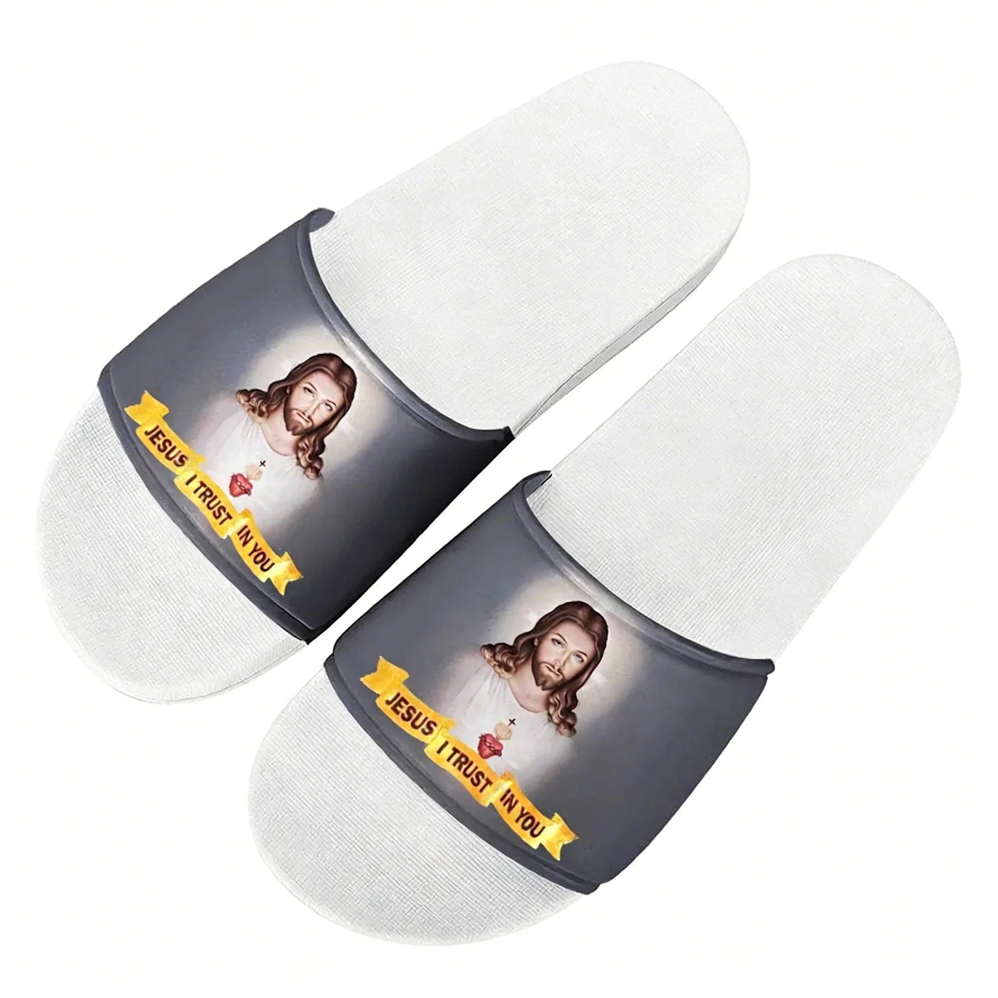 

DIY Christian God Religion Jesus Printed Cross Slippers Home Water Shoes Mens Womens Summer Slipper Outdoor Shower Pool Sandals