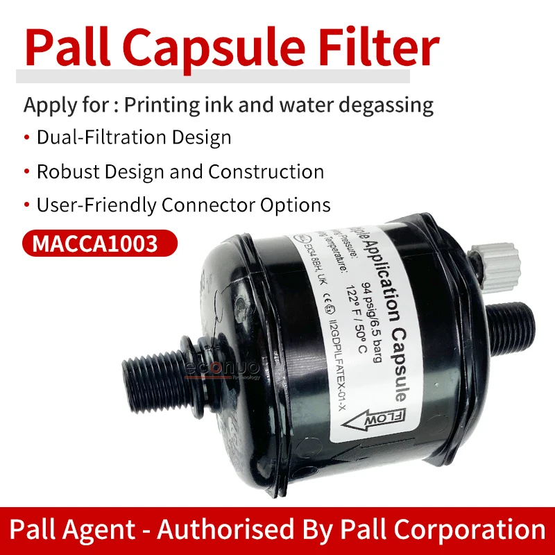 Pall Original MACCA1003 10U Capsule Ink Filter For Textile Flora Docan Hantop Printer Printing Machine Inkjet Printer Filter