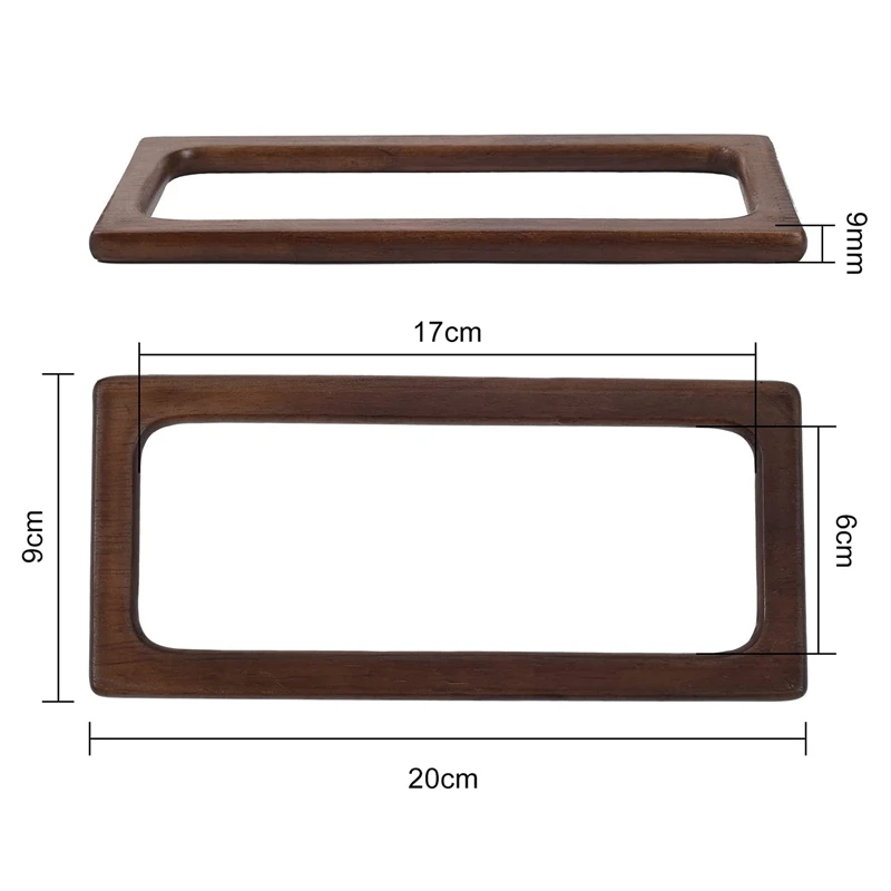 2Pcs 20Cm Rectangle Wooden Bags Handle DIY Sewing Brackets Purse Frames Handles For Making Handbag Accessories