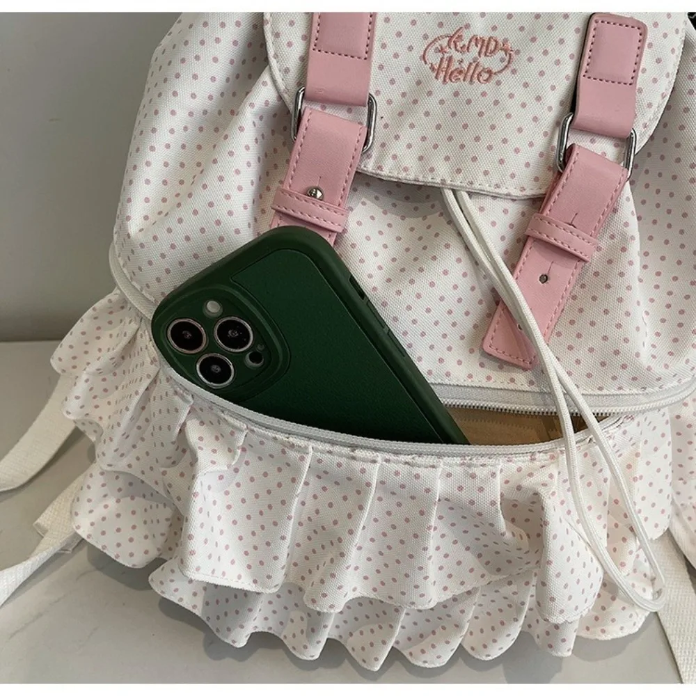 

Fashion Polka Dot Backpack Large Capacity Multifunctional School Bag Casual Shoulder Bag Travel